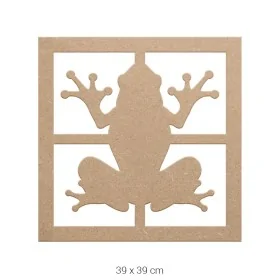 DS026 Kurbağa Dekoratif Duvar Süsü Ham Ahşap Boyanabilir Obje